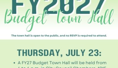City to Host Fiscal Year 2027 Budget Town Hall