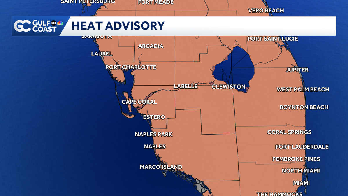 Heat advisories issued for all of Southwest Florida Thursday