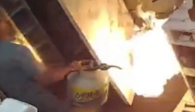Watch: Man carries flaming propane tank inside Tampa restaurant