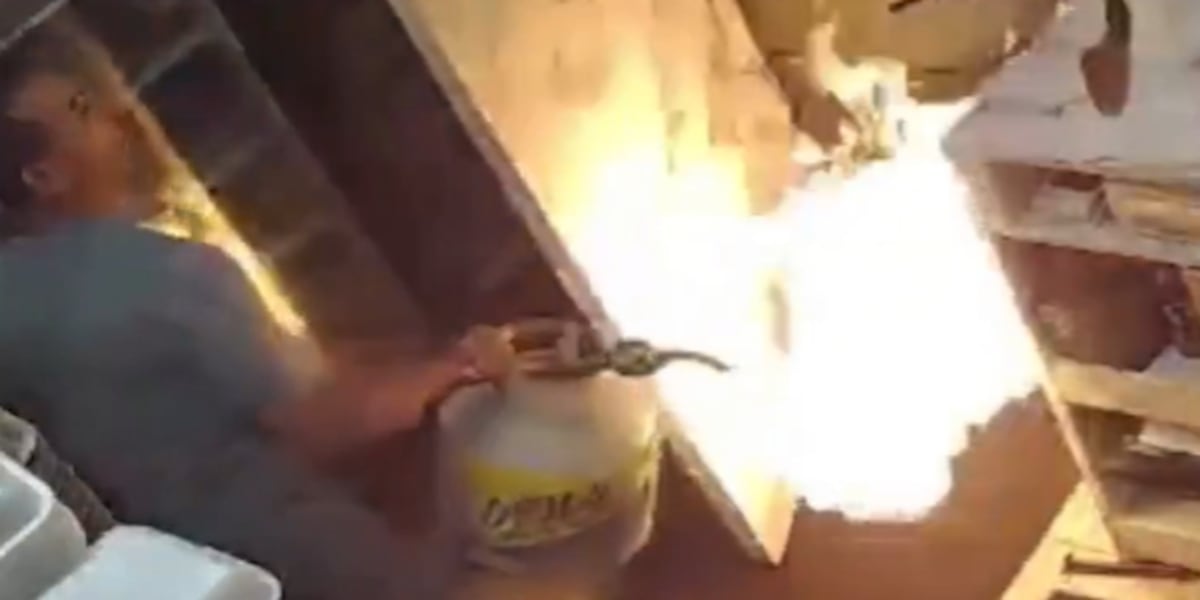 Watch: Man carries flaming propane tank inside Tampa restaurant