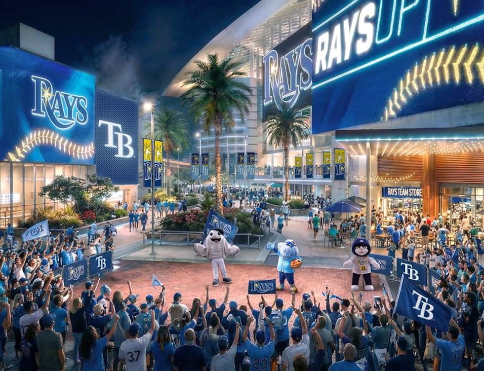The Tampa Bay Rays released renderings of their proposed new ballpark in Tampa, aimed to open...