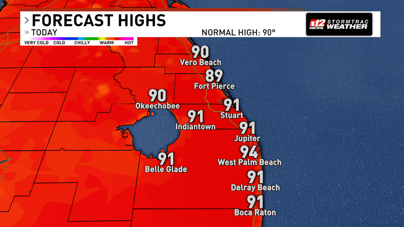 Heat and strong thunderstorms expected across South Florida this afternoon. (WPEC)