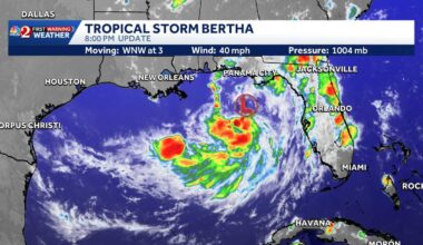 System in the Gulf upgraded to Tropical Storm Bertha