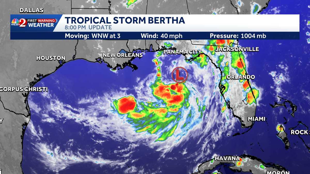 System in the Gulf upgraded to Tropical Storm Bertha