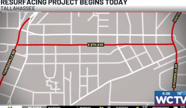 Road resurfacing project on East 6th Avenue in Tallahassee begins Monday