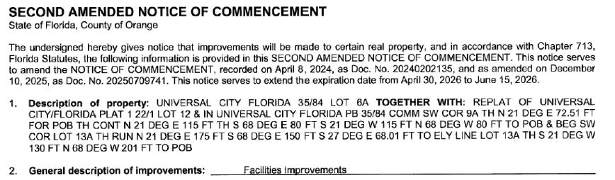 Amended Notice of Commencement