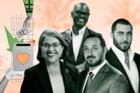 (L-R) Miami-Dade County Mayor Daniella Levine Cava and Commissioner Kionne McGhee with Salim and Kamil Chraibi of Bluenest Development