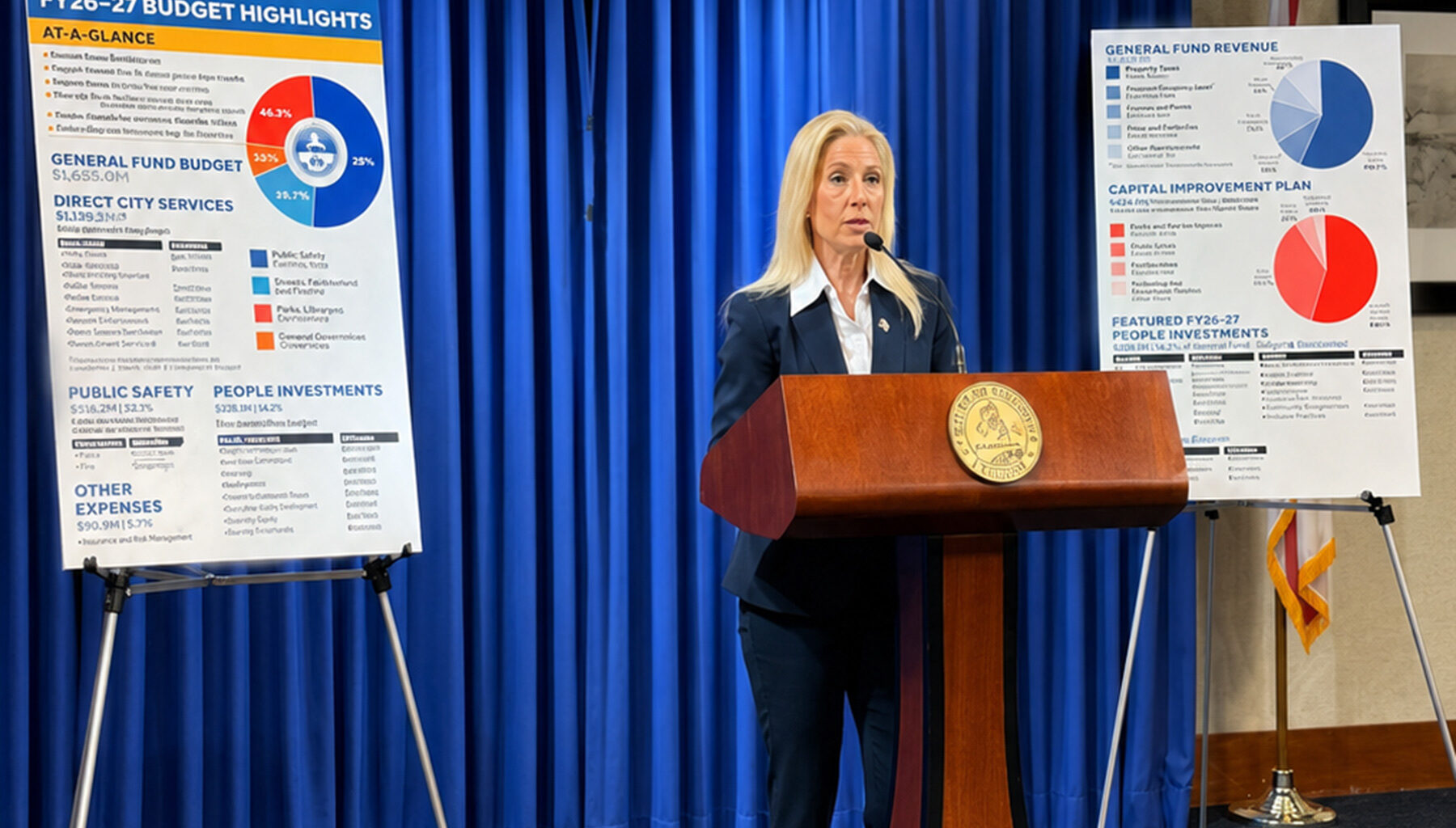 Mayor Donna Deegan answers additional questions at a press conference immediately following the July 20 special council meeting.