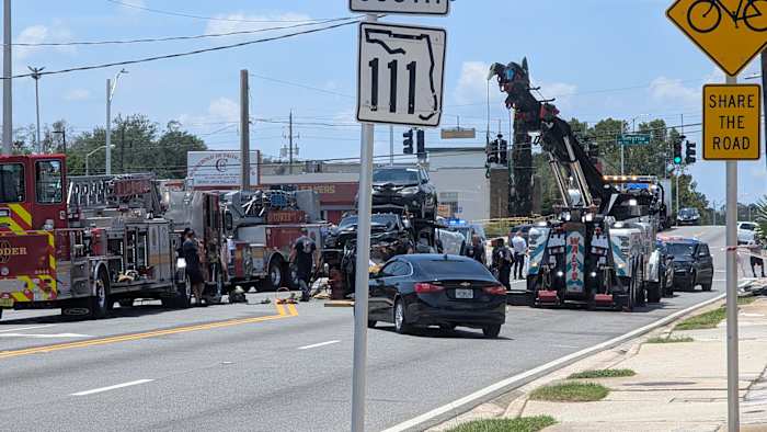 One killed, two injured in NW Jacksonville crash involving truck hauling a trailer and two other vehicles
