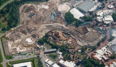 Latest Magic Kingdom Aerials Show Piston Peak Retaining Walls and Terrain Work Progress