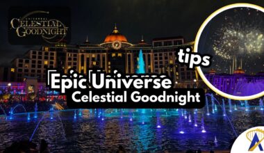 Celestial Goodnight fireworks at Epic Universe tips - photos by Matt Roseboom