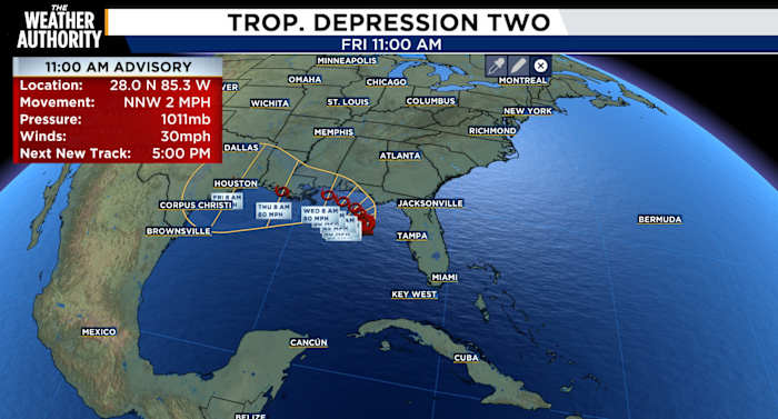 Tropical Depression 2 forms in the Gulf