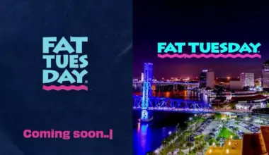 A Fat Tuesday advertisement, with the logo superimposed over the Jacksonville skyline.
