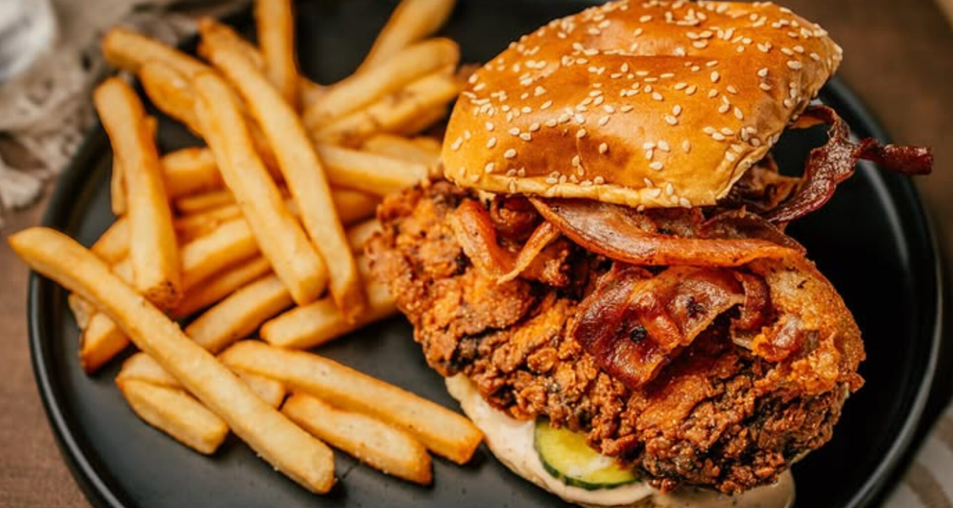 burger on a plate