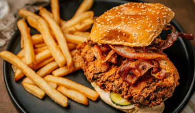 burger on a plate