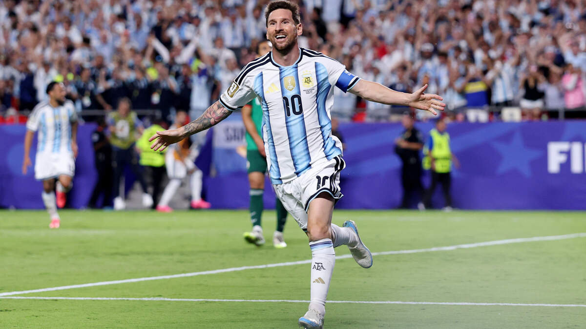 KANSAS CITY, MISSOURI - JUNE 16: Lionel Messi #10 of Argentina celebrates scoring his team's second goal during the FIFA World Cup 2026 Group J match between Argentina and Algeria at Kansas City Stadium on June 16, 2026 in Kansas City, Missouri. (Photo by Michael Steele/Getty Images) KANSAS CITY, MISSOURI - JUNE 16: Lionel Messi #10 of Argentina celebrates scoring his team's second goal during the FIFA World Cup 2026 Group J match between Argentina and Algeria at Kansas City Stadium on June 16, 2026 in Kansas City, Missouri. (Photo by Michael Steele/Getty Images)