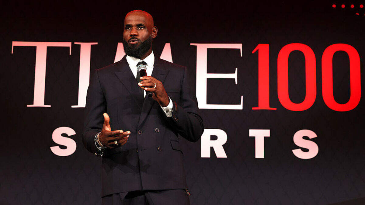 LeBron James speaks onstage during the TIME100 Sports Gala at Pier 60, Chelsea Piers on July 16, 2026 in New York City. LeBron James speaks onstage during the TIME100 Sports Gala at Pier 60, Chelsea Piers on July 16, 2026 in New York City.