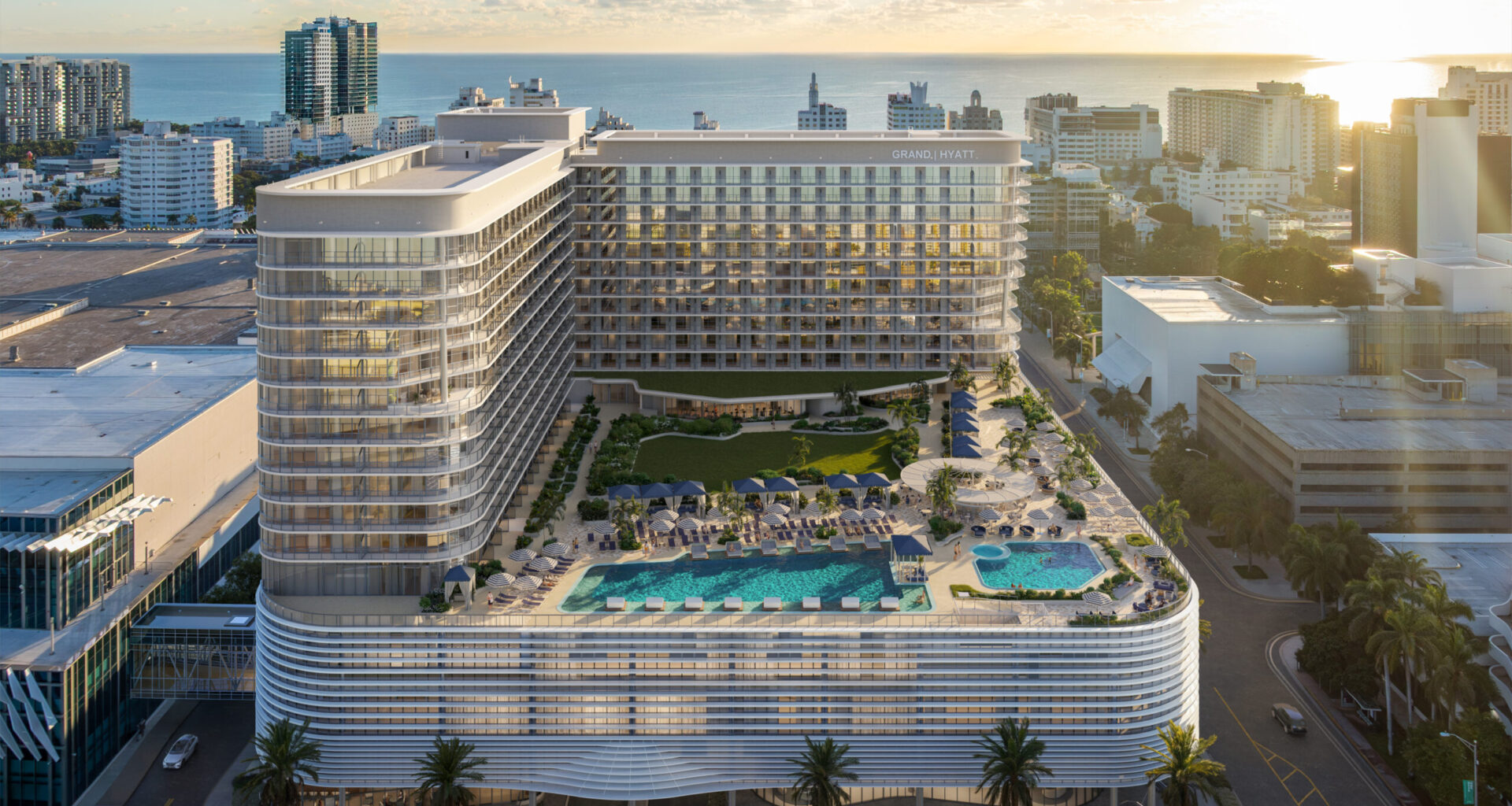 Construction Tops Out on 17-Story Grand Hyatt Miami Beach Convention Center Hotel