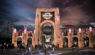 Universal Studios Florida entrance with Halloween Horror Nights sign