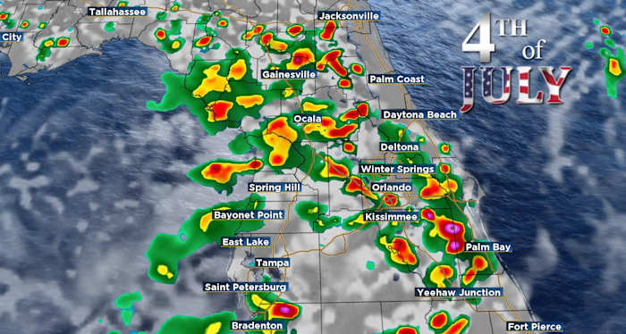 TIMELINE: Storm chances ramp up for Independence Day in Central Florida