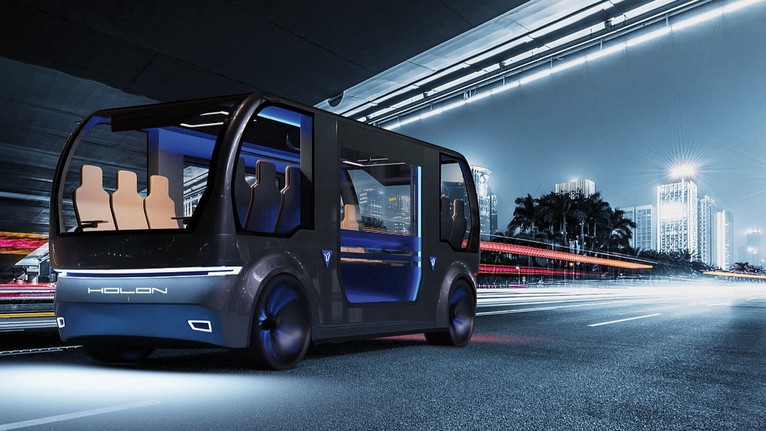 The Holon Mover shown on the street