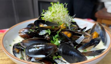 Moules Marinières: a traditional French treatment of mussels. Photo by Virginia Johnson/Staff