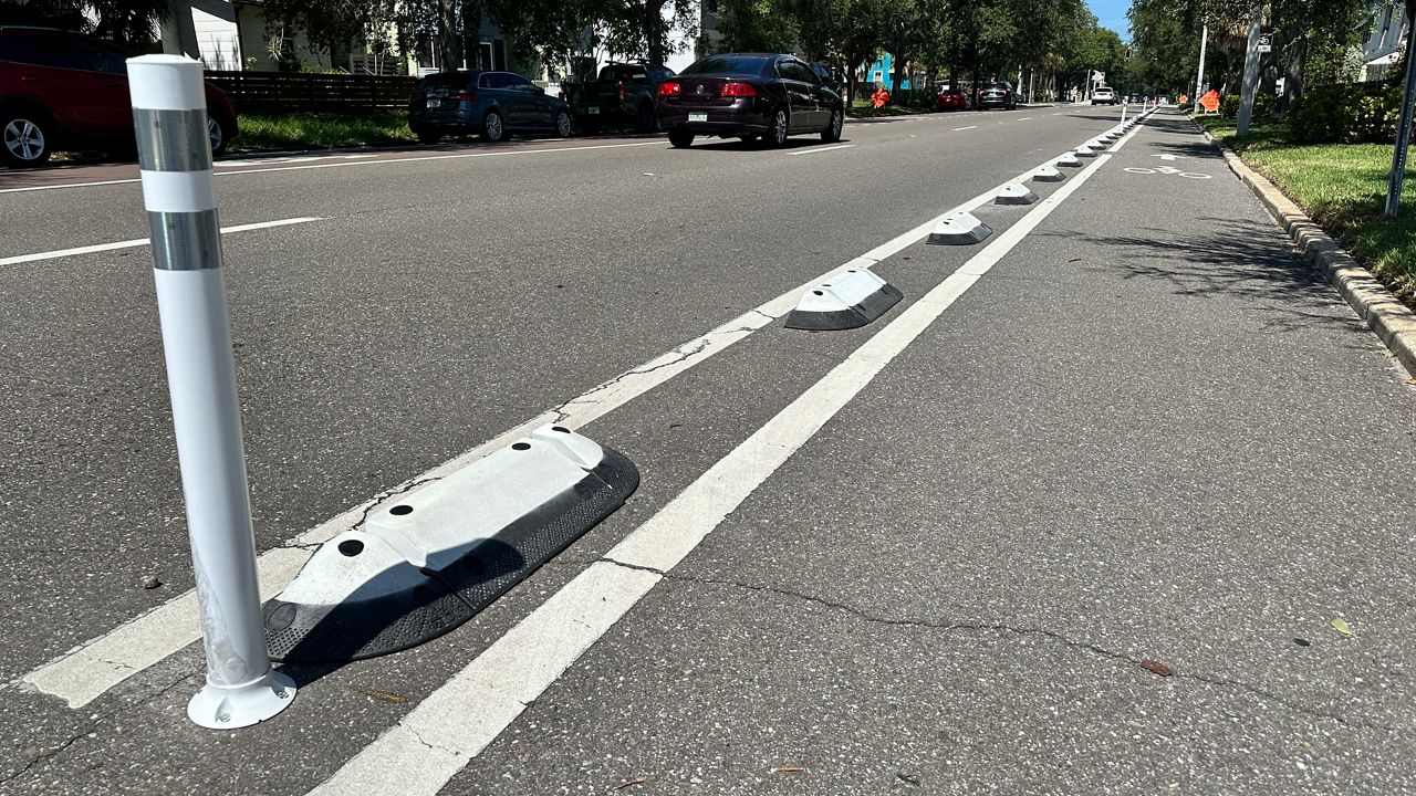 St. Petersburg testing new bike lane barriers