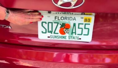 Florida woman receives unfortunate new license plate that reads, 'SQZ A55'