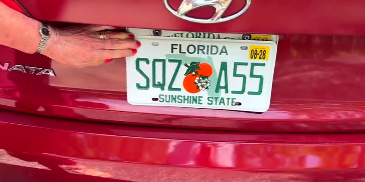 Florida woman receives unfortunate new license plate that reads, 'SQZ A55'
