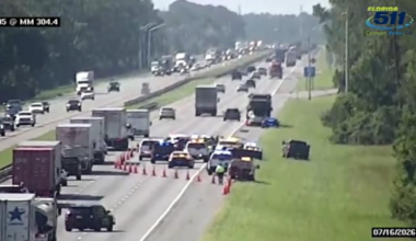 All lanes reopen on I-95 near mile marker 304 in St. Johns County after person fatally struck by semi