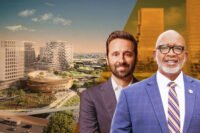 Thompson Blake of Blake Investment Partners with Mayor Ken Welch and a rendering of the Historic Gas Plant District