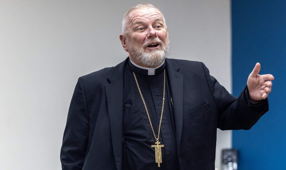 Archbishop Thomas Wenski of the Archdiocese of Miami speaks during a press conference to address the recent U.S. Supreme Court decision regarding Temporary Protected Status at the Archdiocese of Miami Pastoral Center, Miami Shores, Fla., on Thursday, June 25, 2026.