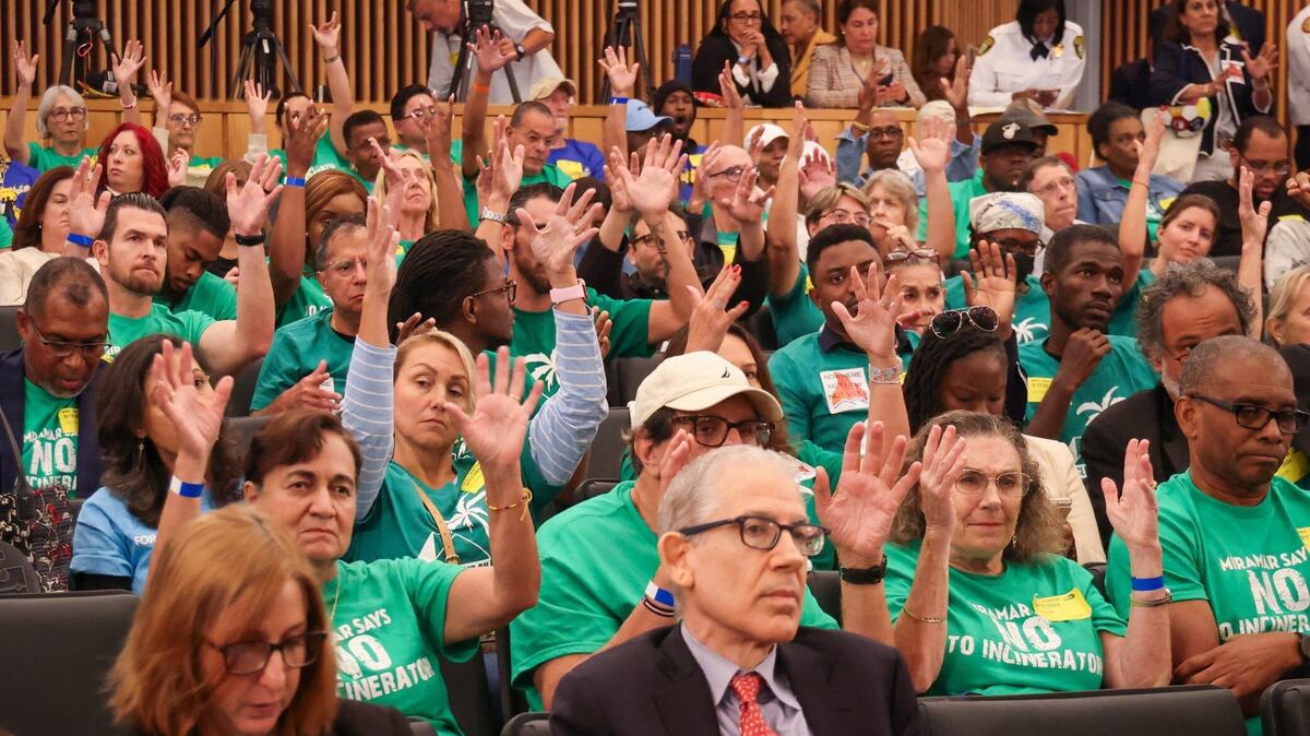 In 2024, Miramar residents and members of environmental groups packed the chambers of the Miami-Dade County Commission to oppose building a new garbage incinerator near the Broward County city. Two years later, Miami-Dade does not seem close to a decision on where to build an incinerator. In 2024, Miramar residents and members of environmental groups packed the chambers of the Miami-Dade County Commission to oppose building a new garbage incinerator near the Broward County city. Two years later, Miami-Dade does not seem close to a decision on where to build an incinerator.