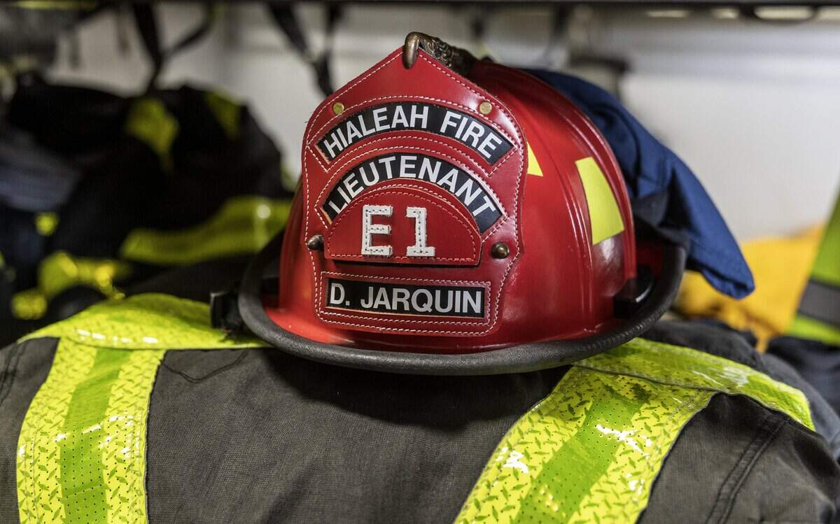 Detail of equipment belonging to Hialeah Fire Lieutenant D. Jarquin, at the Hialeah Fire Station No.1, located at 93 E 5th St, Hialeah, FL 33010, on Friday, June 05, 2026.