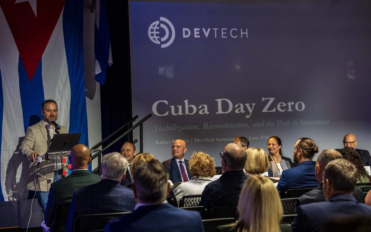 Dr. Rafael Romeu, President and CEO of DevTech, was among a group of experts who spoke at the American Museum of the Cuban Diaspora, during a forum titled “Initiative for Democratic & Economic Alternatives for Cuba” focused on “Rebuilding Cuba's infrastructure as part of the transition to Democracy.” hosted by the museum in Miami, on Wednesday July 22, 2026.
