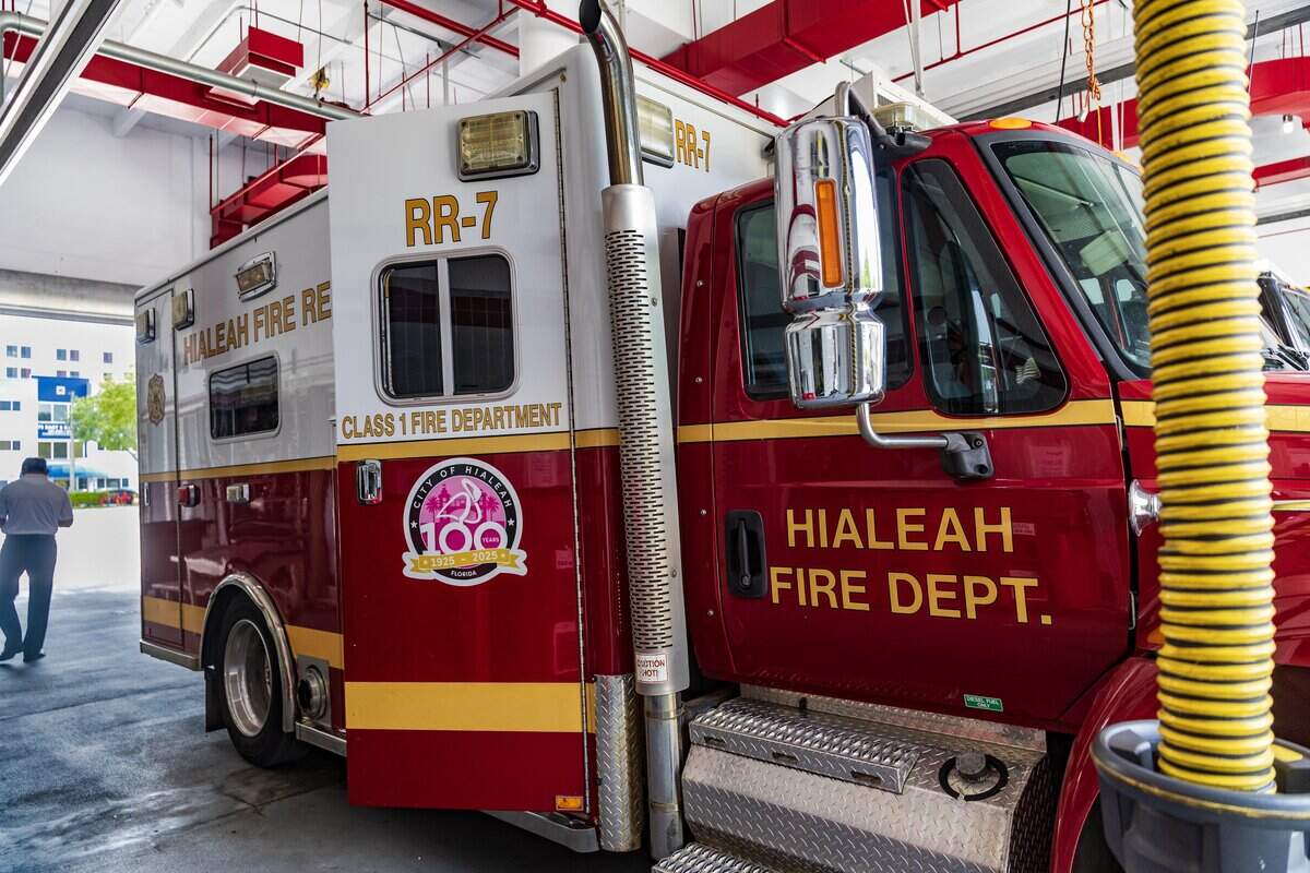 View of a Fire Rescue unit at the Hialeah Fire Station No.1, located at 93 E 5th St, Hialeah, FL 33010, on Friday, June 05, 2026.
