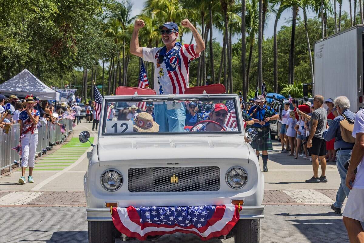 Manny Rionda, of Fill-A-Bag environmental fame, served as the Parade Marshal, during the 67th annual Key Biscayne Fourth of July parade celebrating the America's 250th and the 35th anniversary of the Village's birth as its own municipality, on Saturday, July 04, 2026.