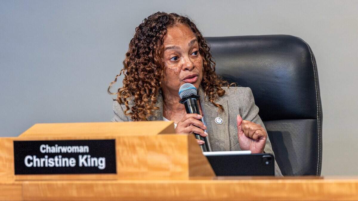 Christine King, chairwoman of the Miami City Commission, speaks during a commission meeting at Miami City Hall in Miami, Fla., on Thursday, June 11, 2026.