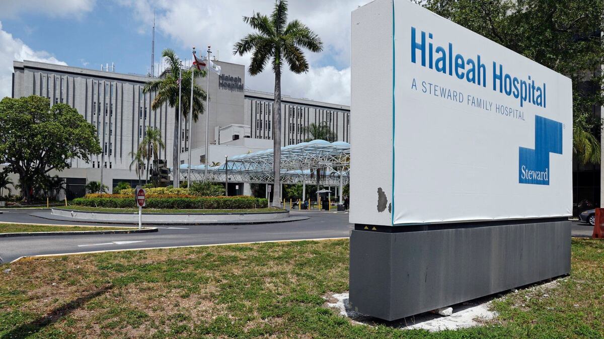 A view of Hialeah Hospital on May 7, 2024, the day its owner at the time, Steward Health Care, filed for bankruptcy protection. A view of Hialeah Hospital on May 7, 2024, the day its owner at the time, Steward Health Care, filed for bankruptcy protection.