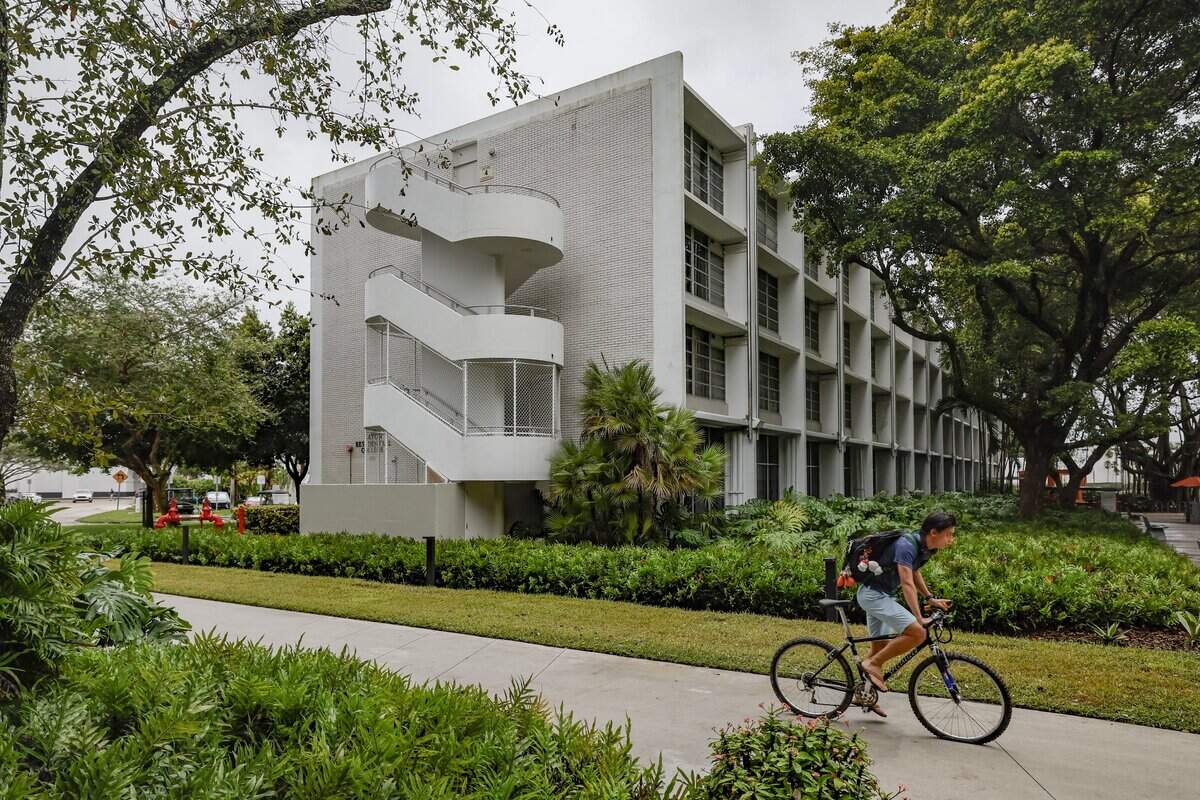 Eaton Residential College on the University of Miami campus on Wednesday, January 14, 2026 in Coral Gables, Florida. The city recently paved the way for UM to demolish the dorm, the oldest standing on campus, after preservationists, failed to get the city preservation board to declare it historic.