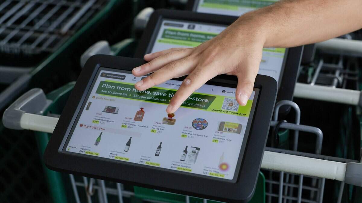 Coupr app smart carts are used at Milam's Market on Wednesday, July 8, 2026, in Pinecrest, Florida.