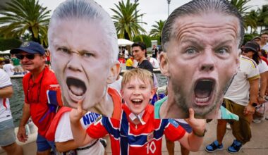 Photos of fans outside Norway vs. England match in Miami