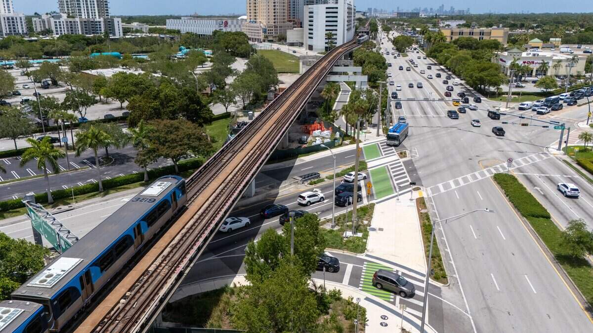 The intersection at US1 and SW 88th Street in Segment 9 of The Underline, the southernmost 7.36-mile phase that extends from SW 65th Avenue to the Dadeland South Metrorail Station seen here on Tuesday, July 14, 2026 in Miami, Florida.