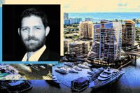 Tavistock Development's Nicholas Beucher with a rendering of Pier Sixty-Six