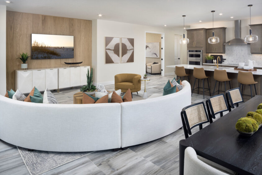 Interior and outdoor living spaces at Mattamy Homes' Verona master-planned community in Land O' Lakes, Pasco County.