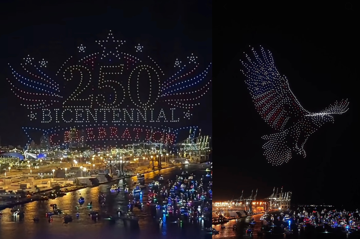 Photos of a July 4 drone show in Miami.