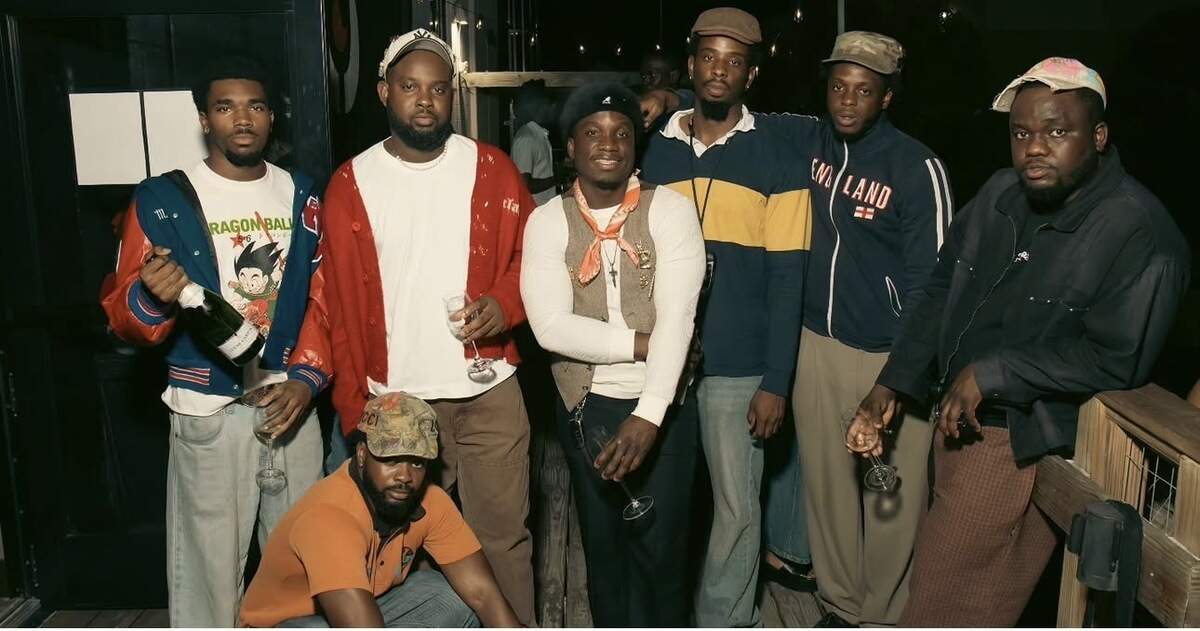 Neighborhead Threads’ creators at one of their events: Josiah and Smith Matthias (second and third from right) and Excelamano Daniel (middle) with Kelito Pierre Paul, Mark Daniel, Duchard Lazare and Kaulinz Banks.