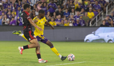 Image of Tyrese Spicer taking a shot against the New York Red Bulls.