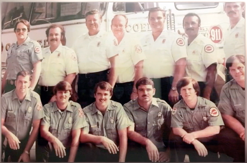 Ocoee Fire Chief Ron Strosnider Sr., back, third from left, stood with his crew in this undated photo. Ocoee Fire Chief Ron Strosnider Sr., back, third from left, stood with his crew in this undated photo.