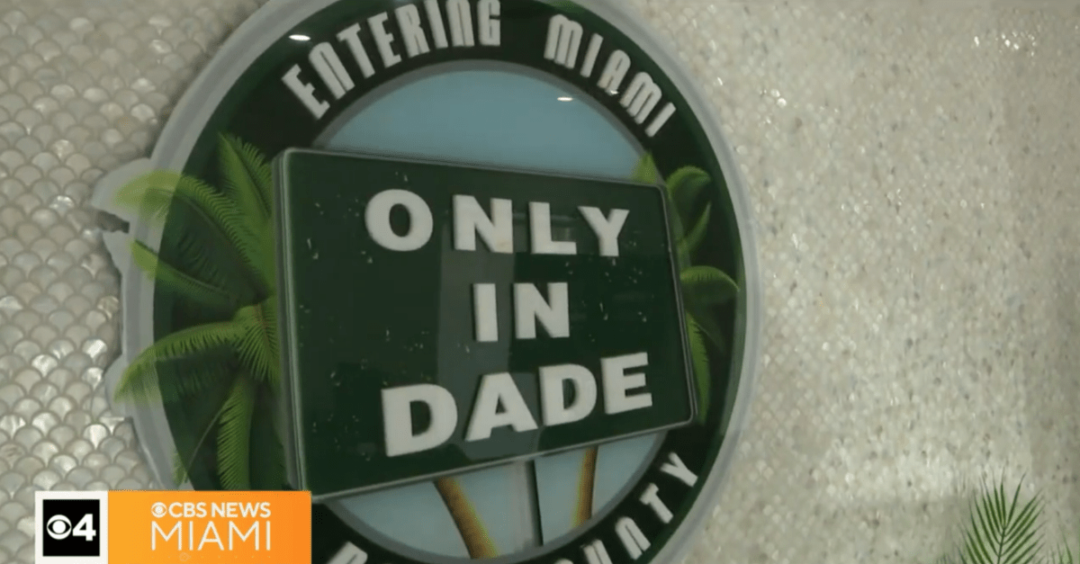 A photo of a sign that reads "ONLY IN DADE"